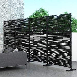 Dovelina Metal Outdoor Privacy Screen Freestanding Patio Decorative Screen (Set of 2) - 1 of 4