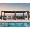 Purple Leaf Louvered Pergola with Retractable Roof, Adjustable Aluminum Hardtop Gazebo for Patio - 2 of 4