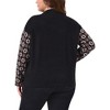 Women's Plus Size Floral Print Mock Neck Long Sleeve Casual Fall Winter Sweater - Agnes Orinda - 4 of 4