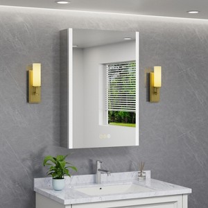 LED Medicine Cabinet with Mirror,Surface or Recessed Mount,Defogger,Memory Function,3-Color Lighting,USB&Outlet,Dimmer,and Storage Shelf - 1 of 4