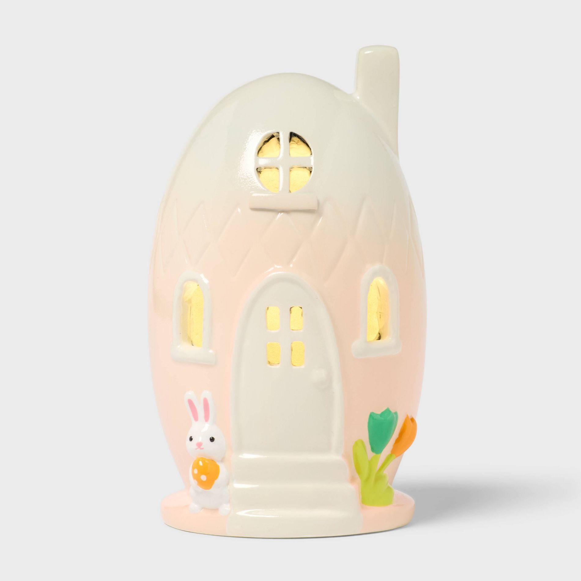 Lit Polyresin Easter Egg Shaped House Lamp - Spritz™