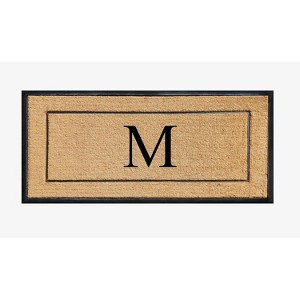 A1HC Natural Coir and Rubber Backing Monogrammed Door Mat, Anti-Shed Entry Doormat - 1 of 4