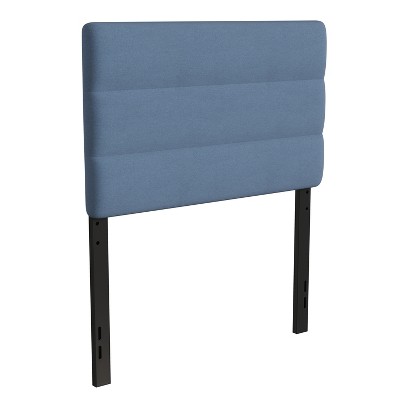 Emma and Oliver Modern Upholstered Headboard with Horizontal Line Stitching and Adjustable Height Rails