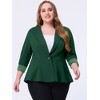 Agnes Orinda Women's Plus Size High-Low Peplum Button Work Elegant Blazers - 2 of 4