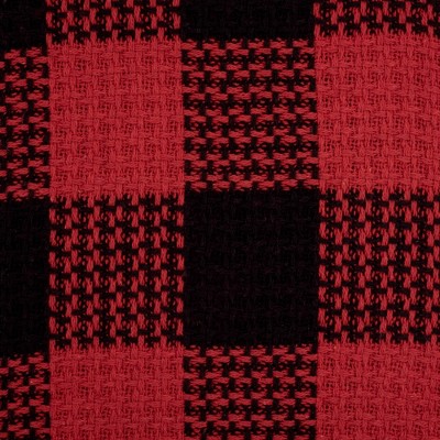 Burgundy & Black Buffalo Check Full/Queen Cotton Blend Knit Blanket
