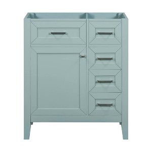 MAYEERTY 30" Bathroom Vanity without Sink Cabinet Base Solid Frame MDF Drawers Green - 1 of 4