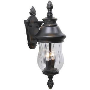 Minka Lavery Country Cottage Outdoor Wall Light Fixture Heritage Bronze Lantern 18 1/4" Mouth Blown Ribbed Glass for Post Exterior - 1 of 2
