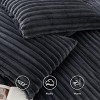 Bedsure Flannel Duvet Cover Set – Ultra Soft Plush with Shaggy Striped Pattern - 3 of 4