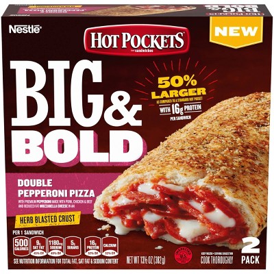 Hot Pockets Frozen Big & Bold Double Pepperoni Pizza - 13.5oz