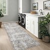 Washable Area Rug - Low Pile, Non-Slip, Floral Boho Design, Soft Faux Wool, Durable & Easy Care,9*12ft, Green - 4 of 4