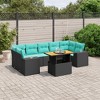 vidaXL 8 Piece Patio Sofa Set with Cushions Black Poly Rattan - 2 of 4