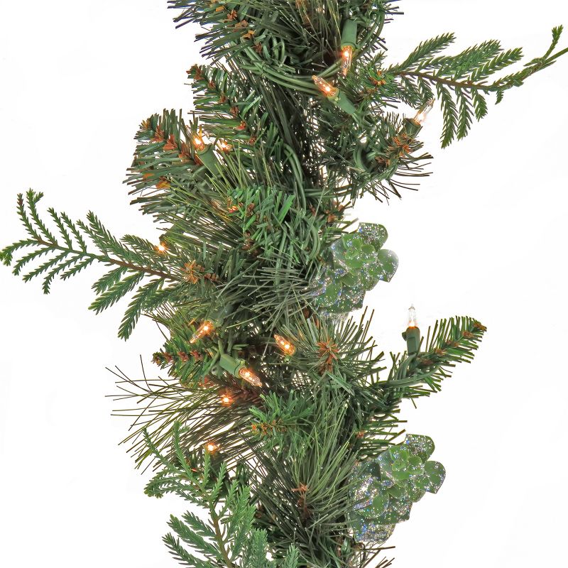National Tree Company First Traditions Pre-Lit Christmas North Conway Garland with Pinecones, Warm White LED Lights, Battery Operated, 9 ft, 3 of 5