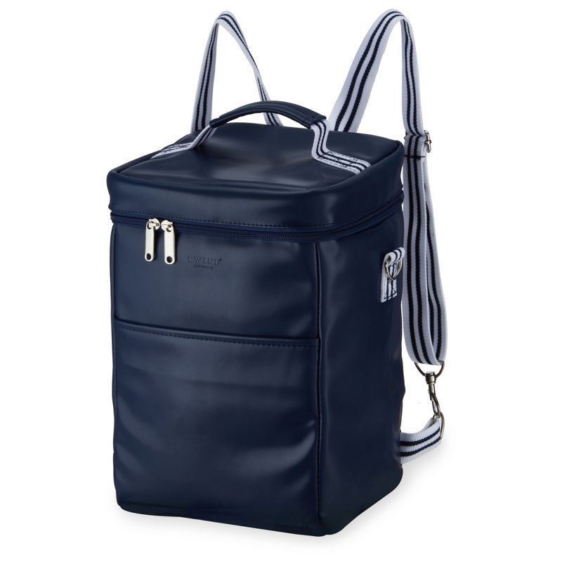 Twine Insulated Backpack Cooler Wine Tote - Adjustable Shoulder Straps and Front Pocket - Waterproof Cooler Backpack for Men Set of 1, 1 of 9