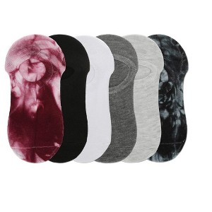 Memoi Women's 6 Pair Pack Tie Dye No Show Sneaker Liners - 1 of 3