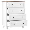 White Storage Chest, 4 Drawers with Brushed Handles - 4 of 4