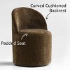 Dining Chairs Set of 3 Chenille Upholstered Dining Chair with Wheels Modern Round Dining Room Chair for Kitchen,Living Room -Tanpinhause - 4 of 4