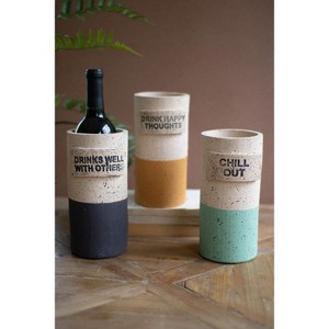 Dipped Terracotta Wine Coolers Set of 3 – 8" Tall by Kalalou - 1 of 3