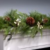 6' Unlit Evergreen Garland with White Berries & Pine Cones - National Tree Company - 2 of 4