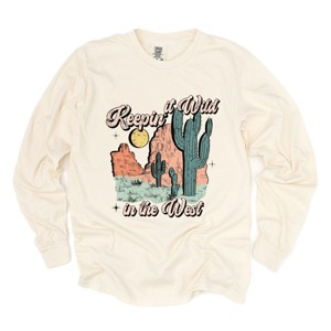 Simply Sage Market Keepin It Wild Colorful Garment Dyed Long Sleeve - 1 of 4