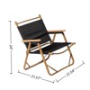 VisioGear Outdoor Folding Beach Chair, Imitation Wood Grain Spray Paint Camping Chair, Black, 21.57"*21.57"*24" - 3 of 4