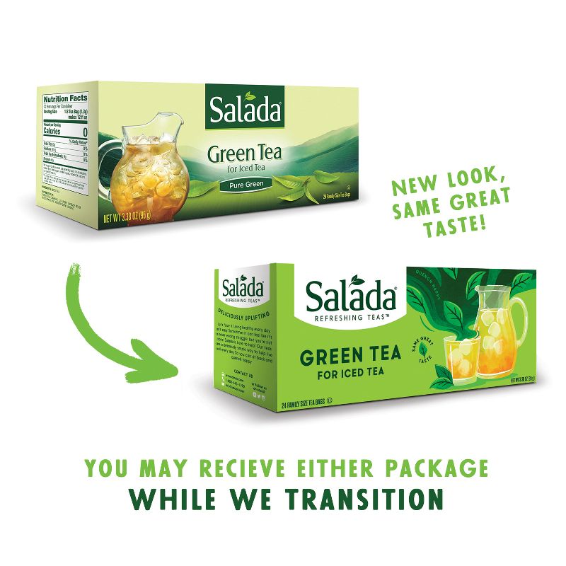 Salada Family Size Pure Green Tea for Iced Tea 24 Tea Bags Pack of 12 Refreshing Brewed Hot Served Cold Iced Tea, 4 of 6