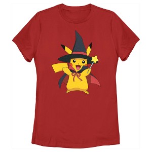 Women's Pokemon Halloween Pikachu Witch Costume T-Shirt - 1 of 4