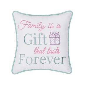 C&F Home 10" x 10" Family Is A Gift Embroidered Small Petite Throw Pillow - 1 of 3
