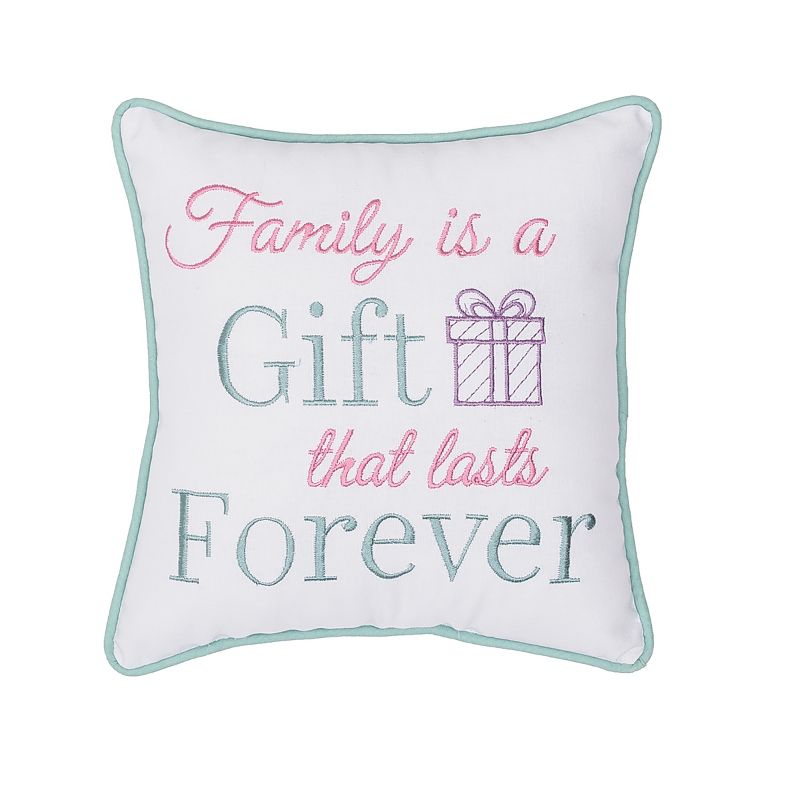 C&F Home 10" x 10" Family Is A Gift Embroidered Throw Pillow, 1 of 3