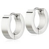ELYA Women's Polished Hoop Stainless Steel Earrings - 2 of 3