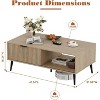 Homhougo Coffee Table, 2-Tiers Farmhouse Coffee Tables With Storage and Sliding Wave Pattern Door, Modren Tea Table, Wooden Dining Center Tables - 2 of 4
