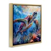 Stupell Industries Rainbow Sea Turtle & Bubbles Floating Frame Canvas Art - 2 of 4