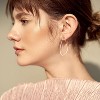 Lightweight Teardrop Hoop Earrings for Women - 14k Gold/White Gold Plated Large Oval Pull Through Hoop Earrings High - 3 of 4