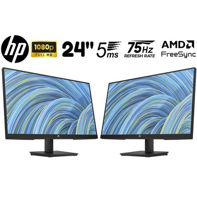 Hewlett Packard 24" Full HD FreeSync LCD Monitor (2 Pack) with HDMI Cable