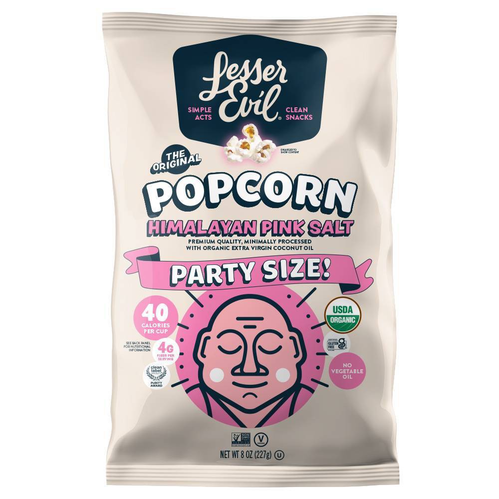 LesserEvil Organic Popcorn Himalayan Pink - 8oz
