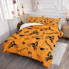 Dirt Bike Comforter Set Twin Size – 3Pcs Motocross Motorcycle Bedding with Orange Extreme Sport Design, Quilt Set for Boys Girls Men Women - 2 of 4