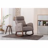 Dolonm Modern Rocking Glider Chair with High Back, Rattan Fabric, Side Pocket & Wood Legs for Nursery, Living Room, Bedroom - 2 of 4