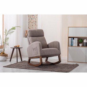 TOAOTBNBO Recliner Rocking Chair with Two Side Pocket, Cozy Lazy Arm Chair with High-density Sponge Rocking Accent Chair for Rest Room - 1 of 4