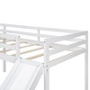 Sapphtopaz L-Shaped Twin Size Loft Bed with Slide,Space-Saving Double Beds with Ladder & Guardrail,Wood Loft Bed for Kids,Boys&Girls,Nursery - 4 of 4