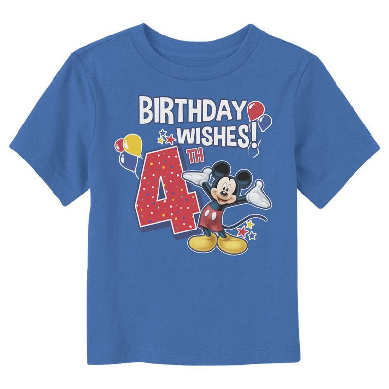 Toddler's Mickey & Friends 4th Birthday Wishes T-Shirt, 1 of 4
