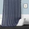 Linen Blend Fabric Shower Curtain with Vintage Chic Tassels - 2 of 4