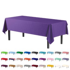 Crown Premium Quality Plastic Tablecloth 54 Inch. x 108 Inch. Rectangle - 6 Pack - 1 of 3
