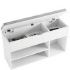 2-Tier Wooden Shoe Storage Bench with Flip Top Storage Space and Padded Cushion - 3 of 4