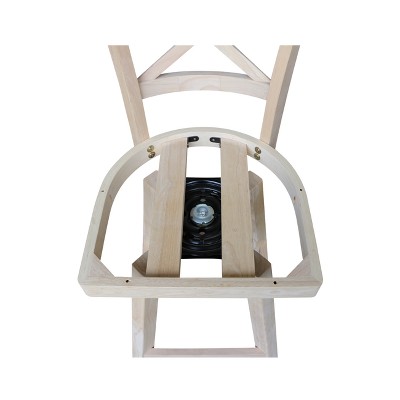 Charlotte 24" Unfinished Solid Wood Swivel Counter Height Stool