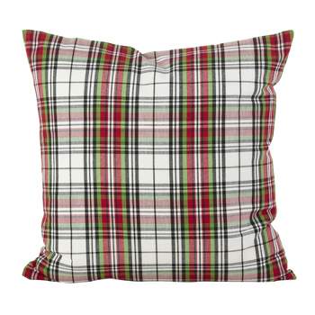 Saro Lifestyle Classic Tartan Plaid Print Design Traditional Cotton Down Filled Throw Pillow, 20", Multicolored