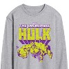 Men's - Marvel - Hulk Logo Pose Long Sleeve Graphic T-Shirt - 2 of 4
