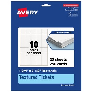 Avery Matte White Tickets, 1-3/4" x 5-1/2" Rectangle - 1 of 4