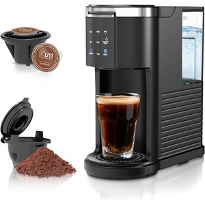 ZAFRO Single Serve Coffee Maker, K Cup Coffee Brewer for Capsule and Ground Coffee, Capsule Coffee Machine with 40 Oz Water Tank, Black - 1 of 4