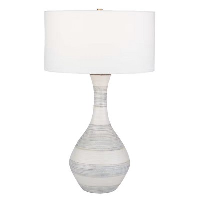 Uttermost Potter Striped Ivory Blue Table Lamp