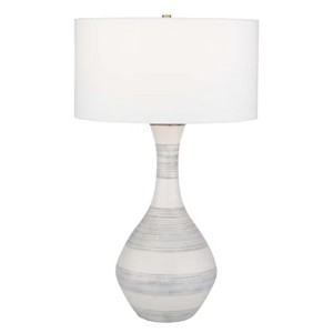 Uttermost Potter Striped Ivory Blue Table Lamp - 1 of 2