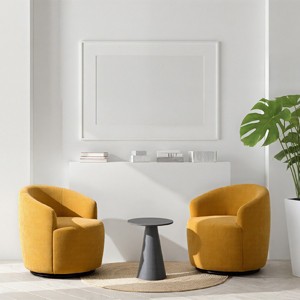 360° Swivel Accent Chair Set Of 2 Comfy Chenille Swivel Lounge Chair Arm Chair Single Sofa ,Swivel Barrel Chair For Living Room-Cuddlewood - 1 of 4